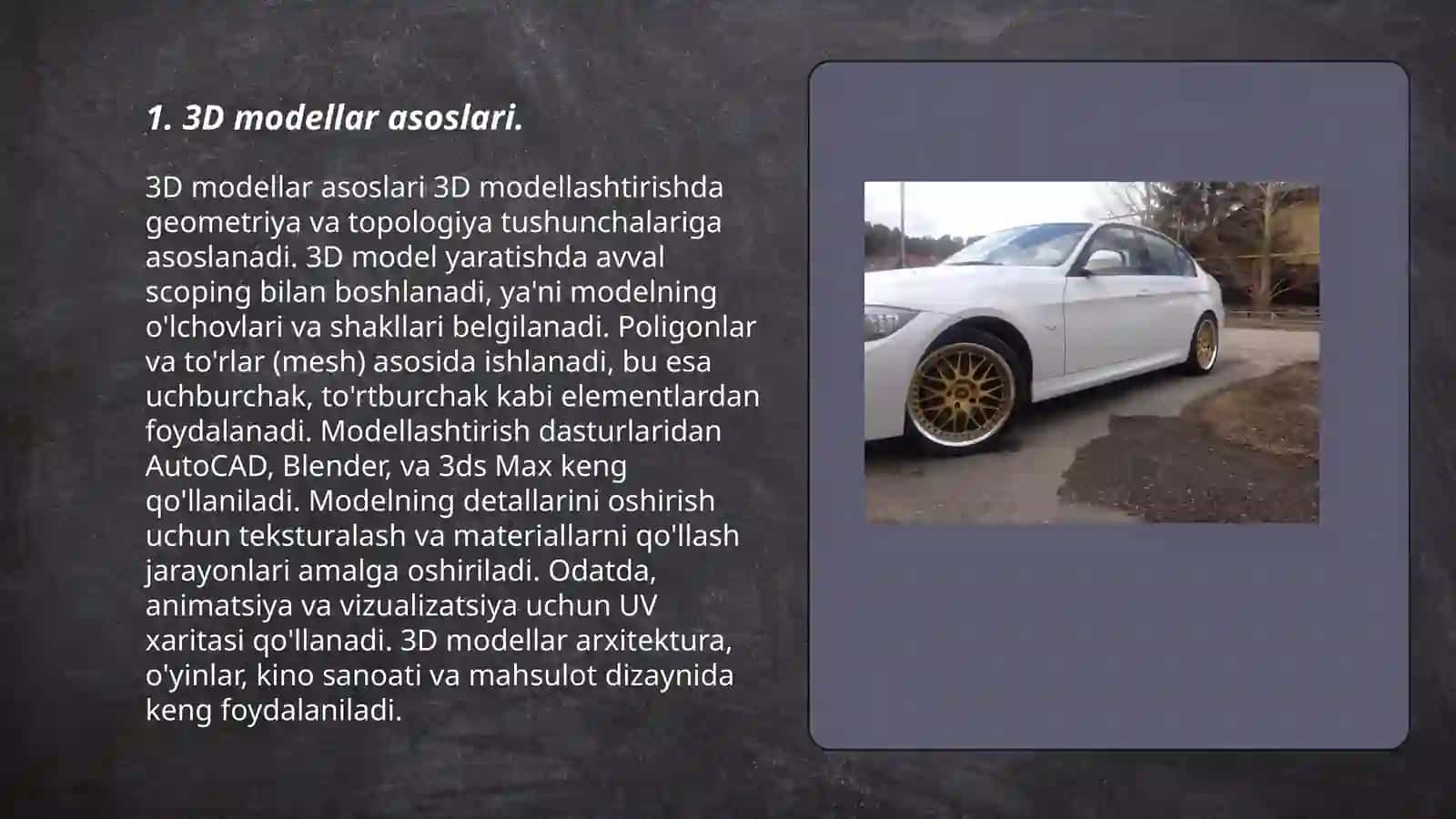 3D modellar asoslari 3