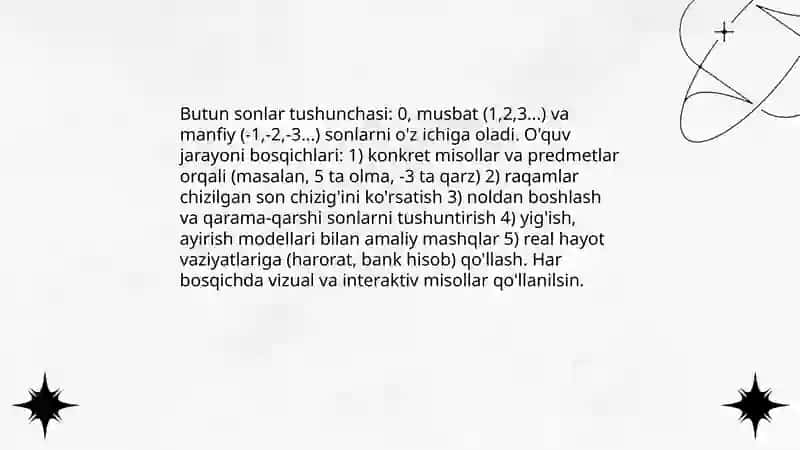 Butun, Ratsional va Irrasional Sonlarni Kiritish Metodikasi 3