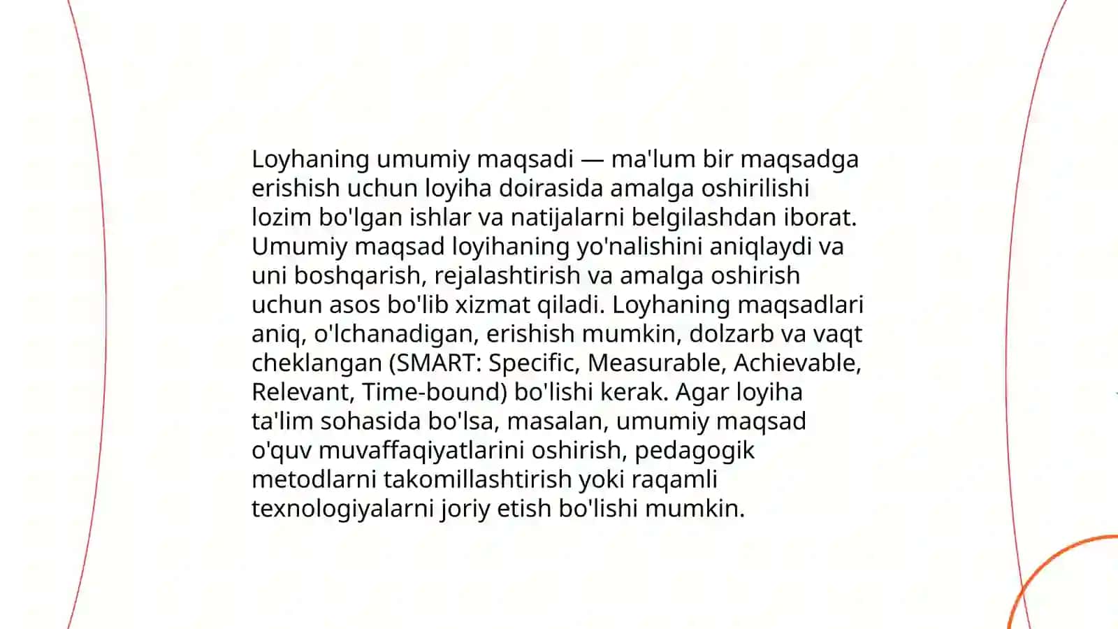 Loyha. Loyha tavsifi 3