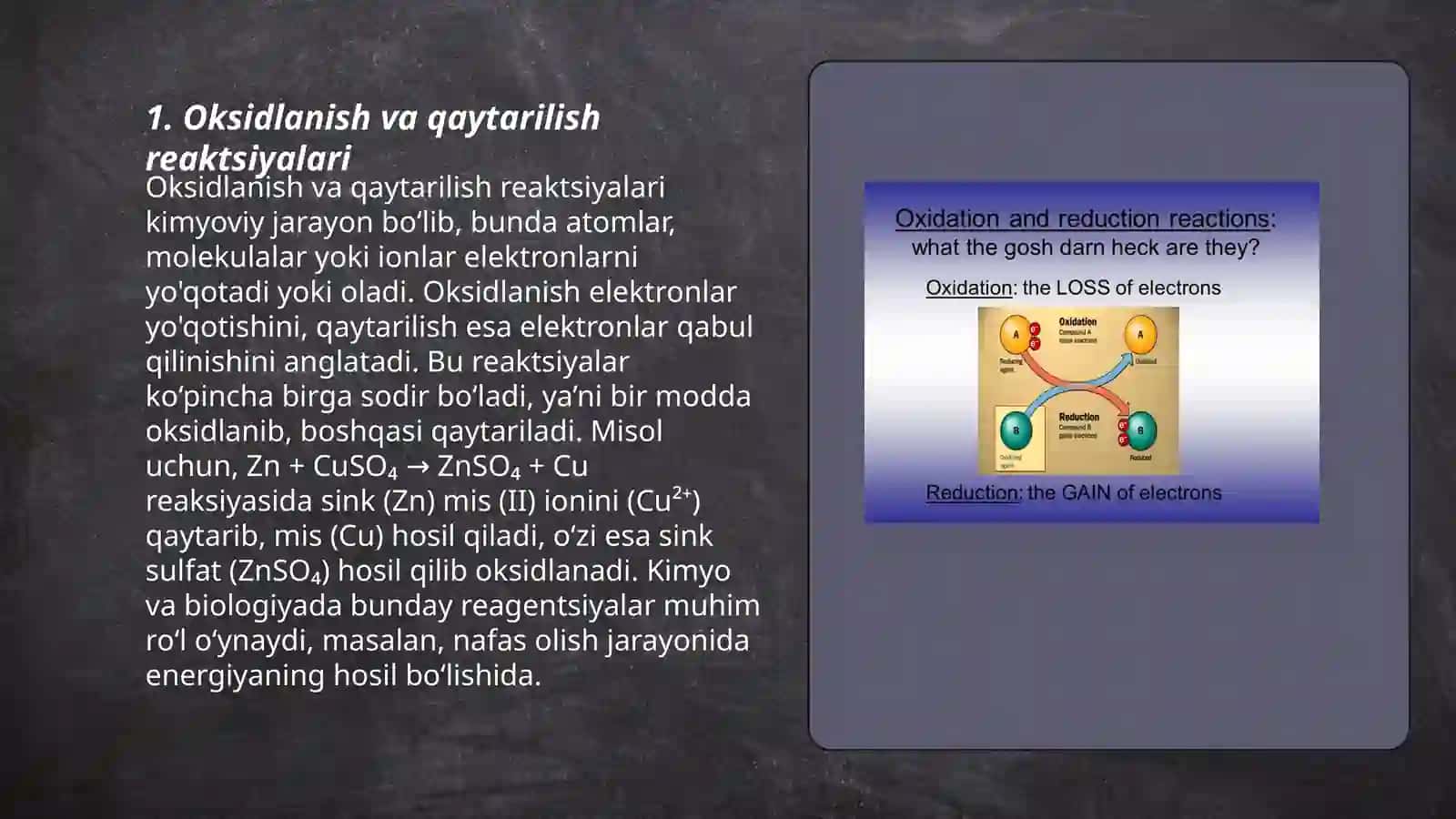 Oksidlanish-qaytarilish reaksiyalari 3