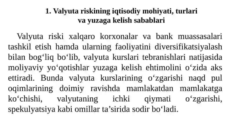 Valyuta risklarini boshqarish 3