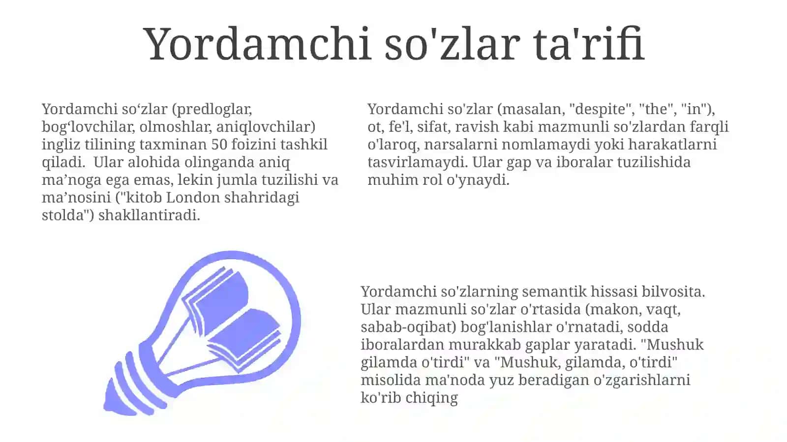 Yordamchi so'zlar 3