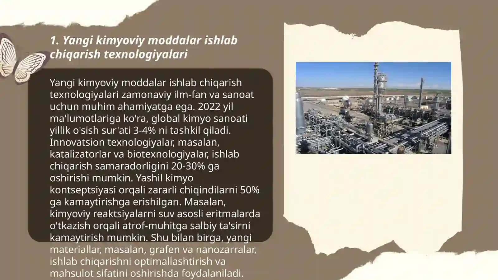 Kimyo sanoati sohasidagi o'zgarishlar 3