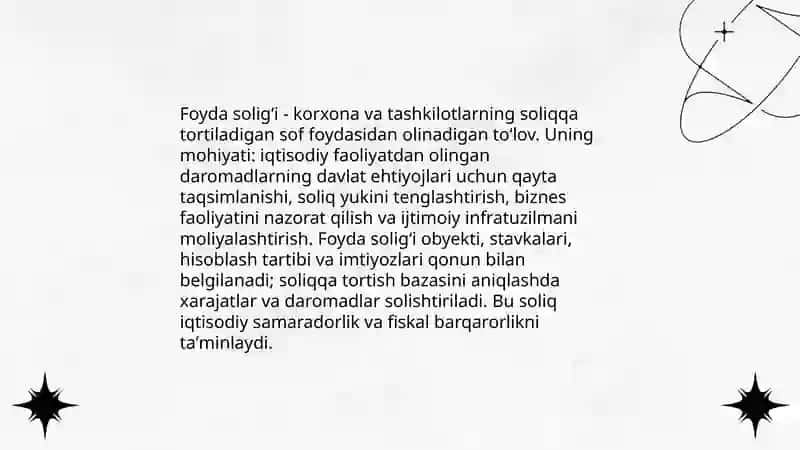 Foyda soligʻi 3