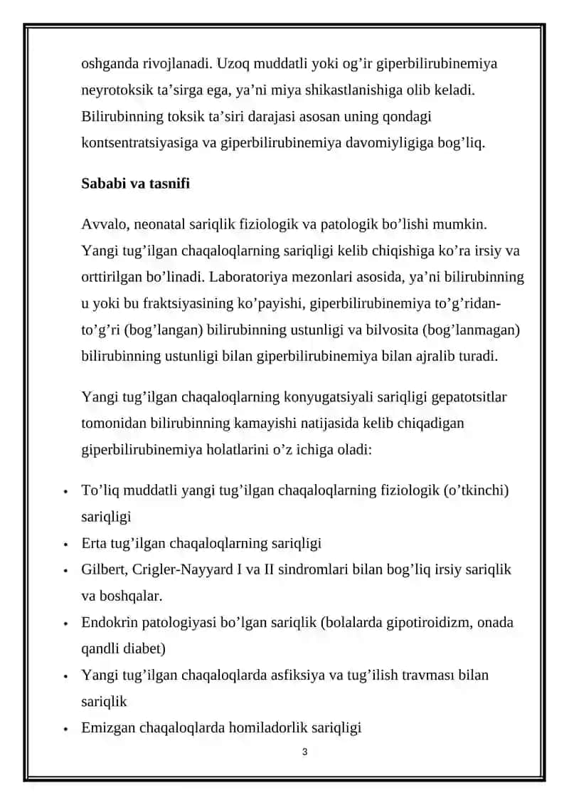 Yangi tug'ilgan chaqaloq sariqliklari 3