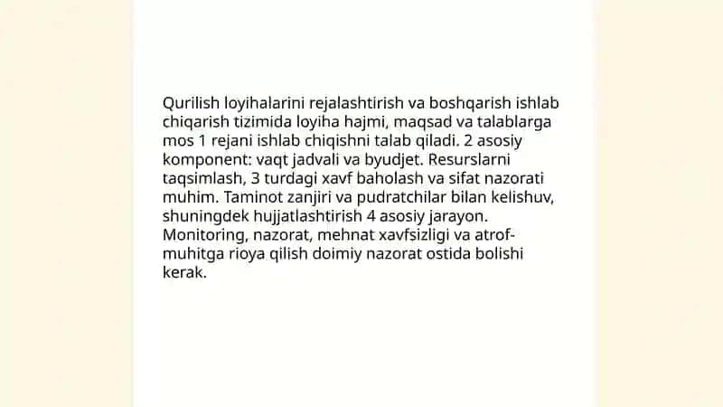 Qurilishda ishlab chiqarish tizimini boshqarish 3