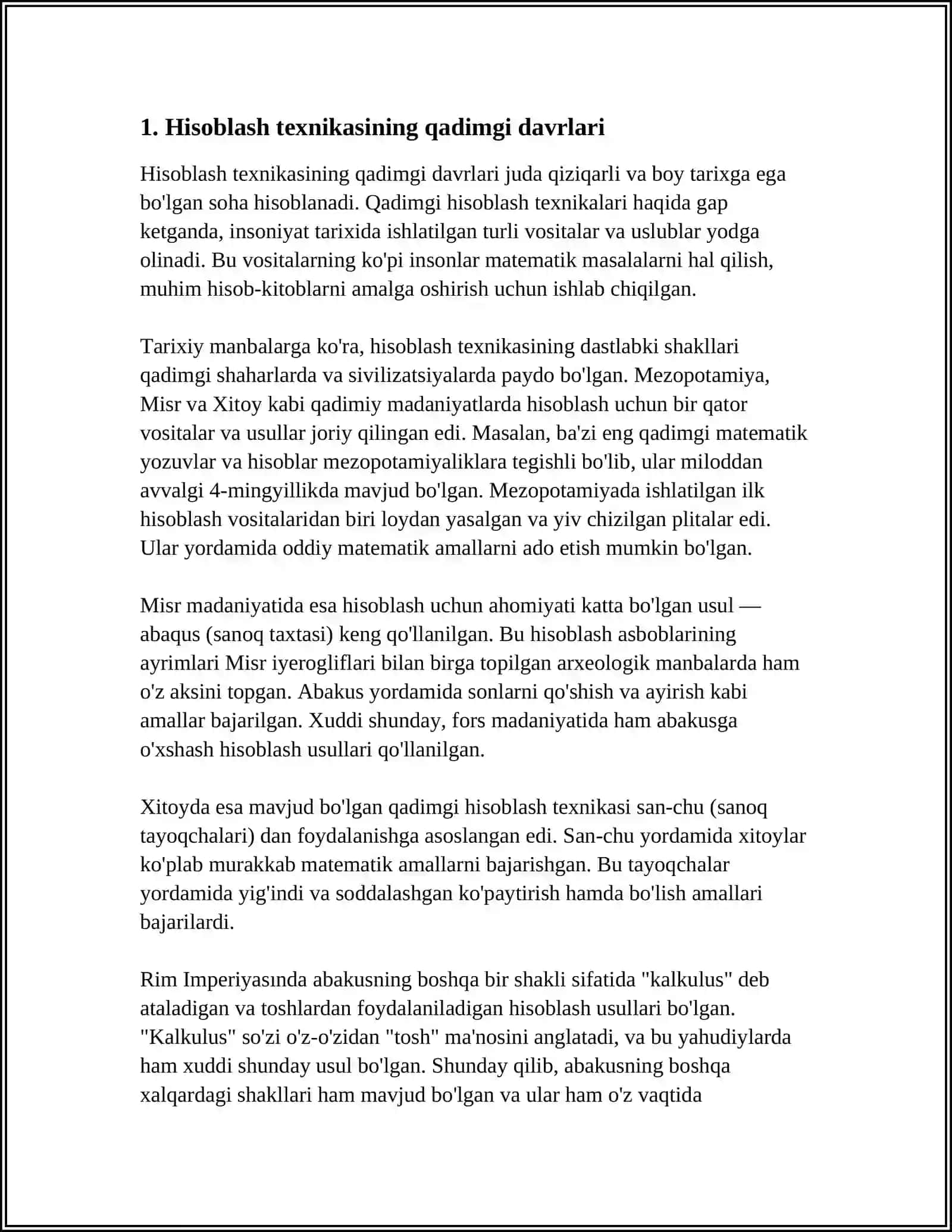 HISOBLASH TEXNIKASI RIVOJLANISH TARIXI VA AVLODLARI 3