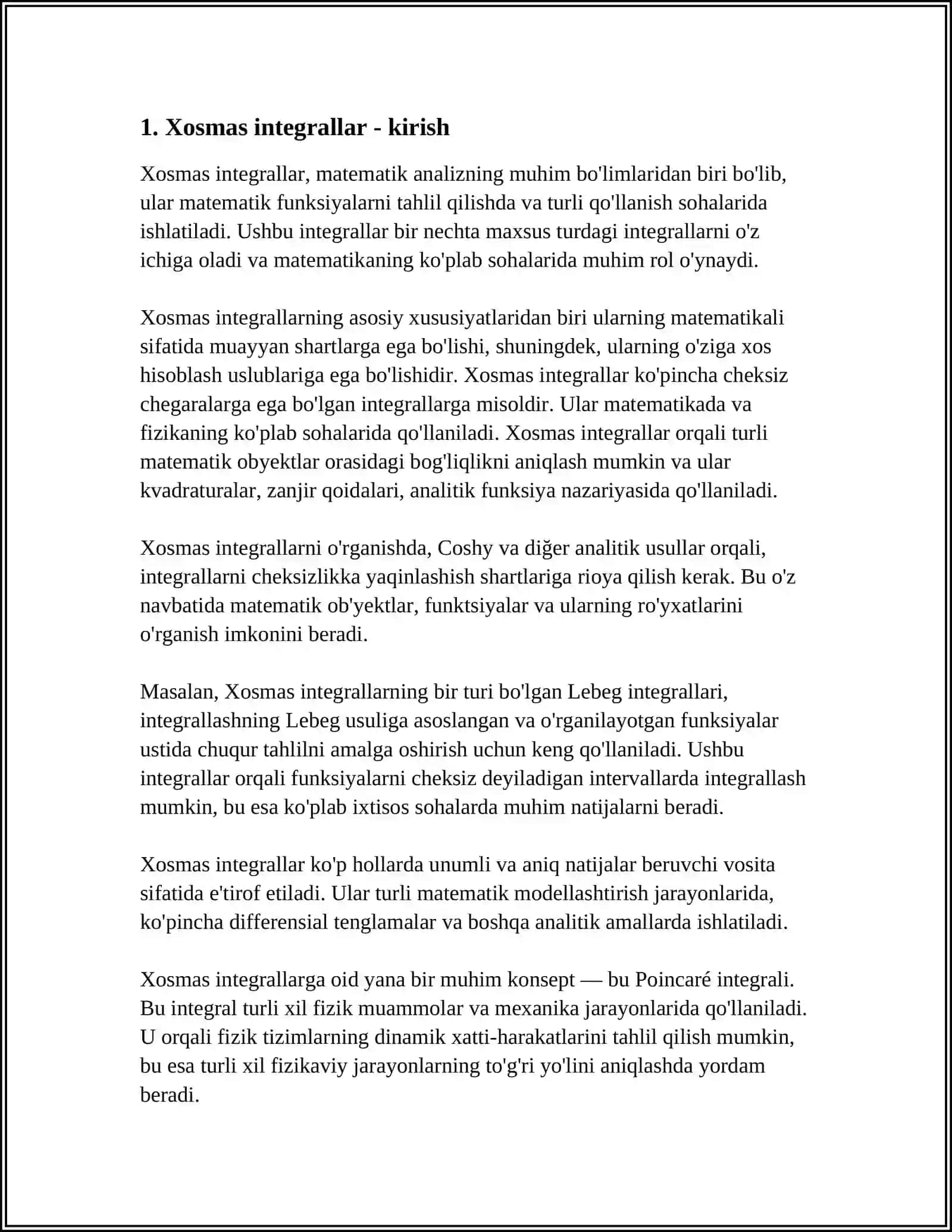 Xosmas Integrallar 3