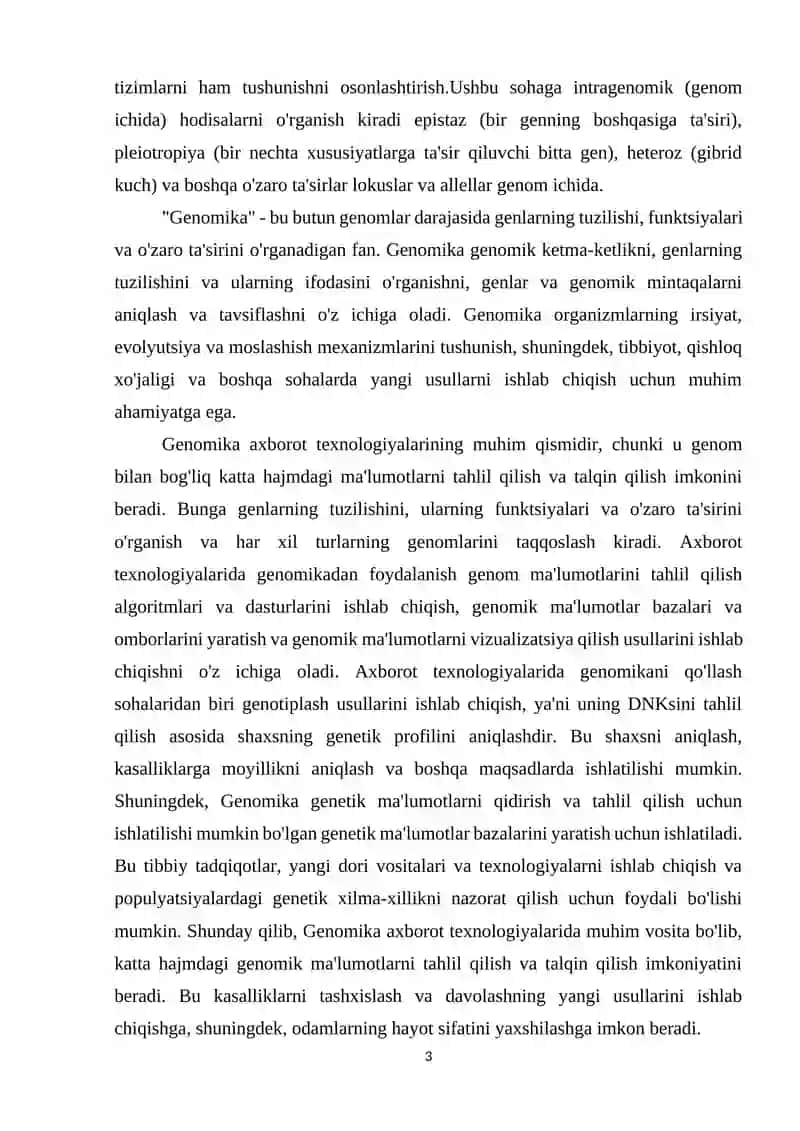 genetikaning shakllanishi va rivojlanish bosqichlari 3