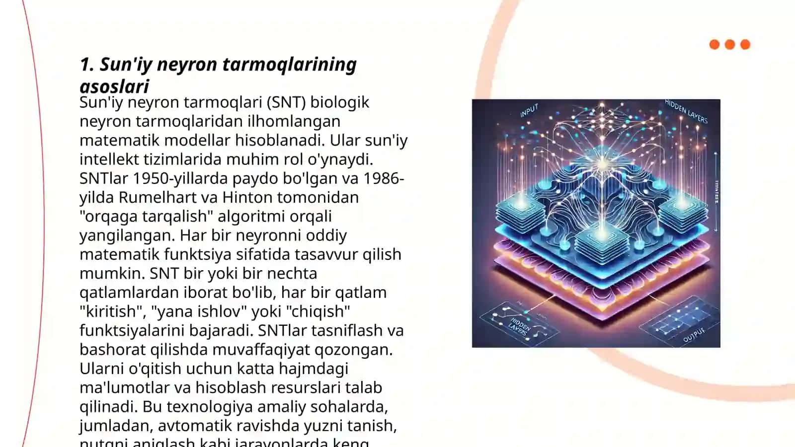 Sun'iy neyron tarmoqlari modeli 3