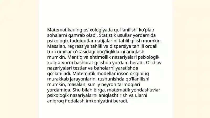 Matematik bilimlarni psixologiyada o'rganish 3