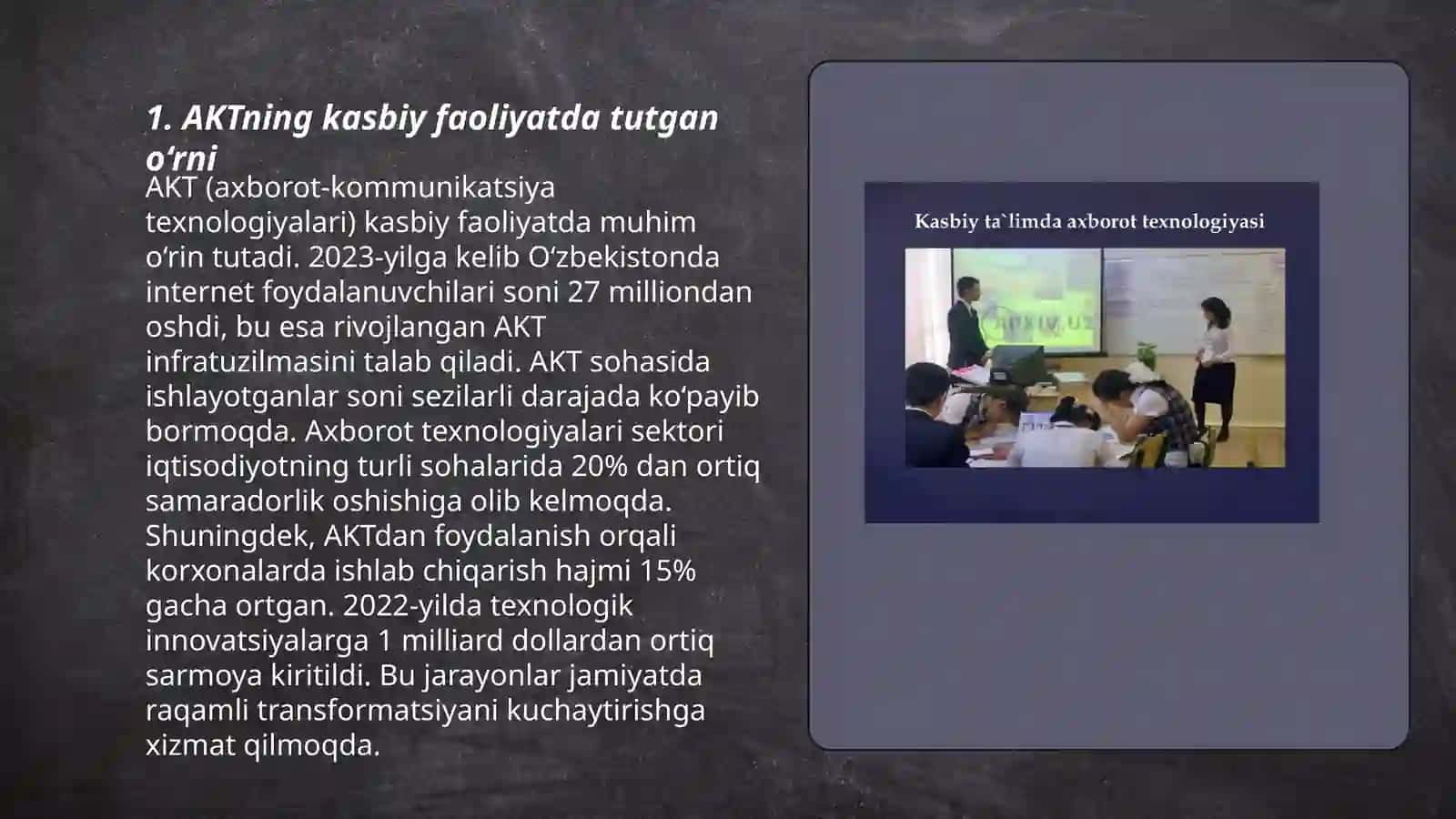 AKTning kasbiy faoliyatda tutgan o‘rni 3