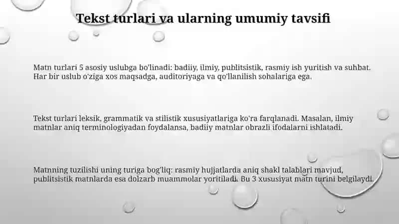 Matnturlarivauningoʻzigaxosjixatlari 3