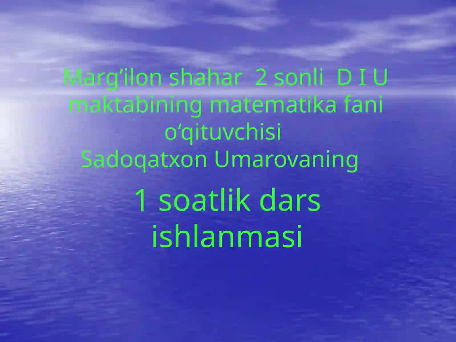 MATEMATIKA FANI O‘QITUVCHISI 3