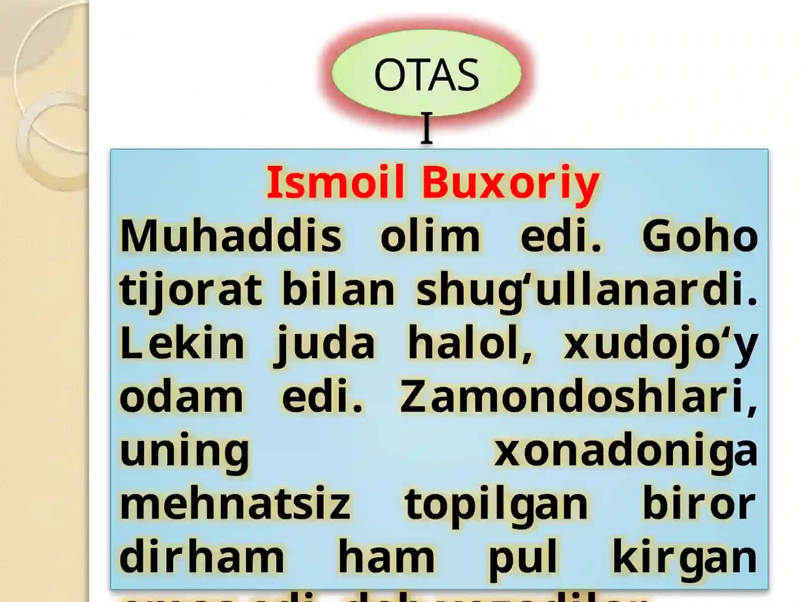 5-sinf Adabiyot fanidan Imom Al-Buxoriy mavzuda dars taqdimot 3
