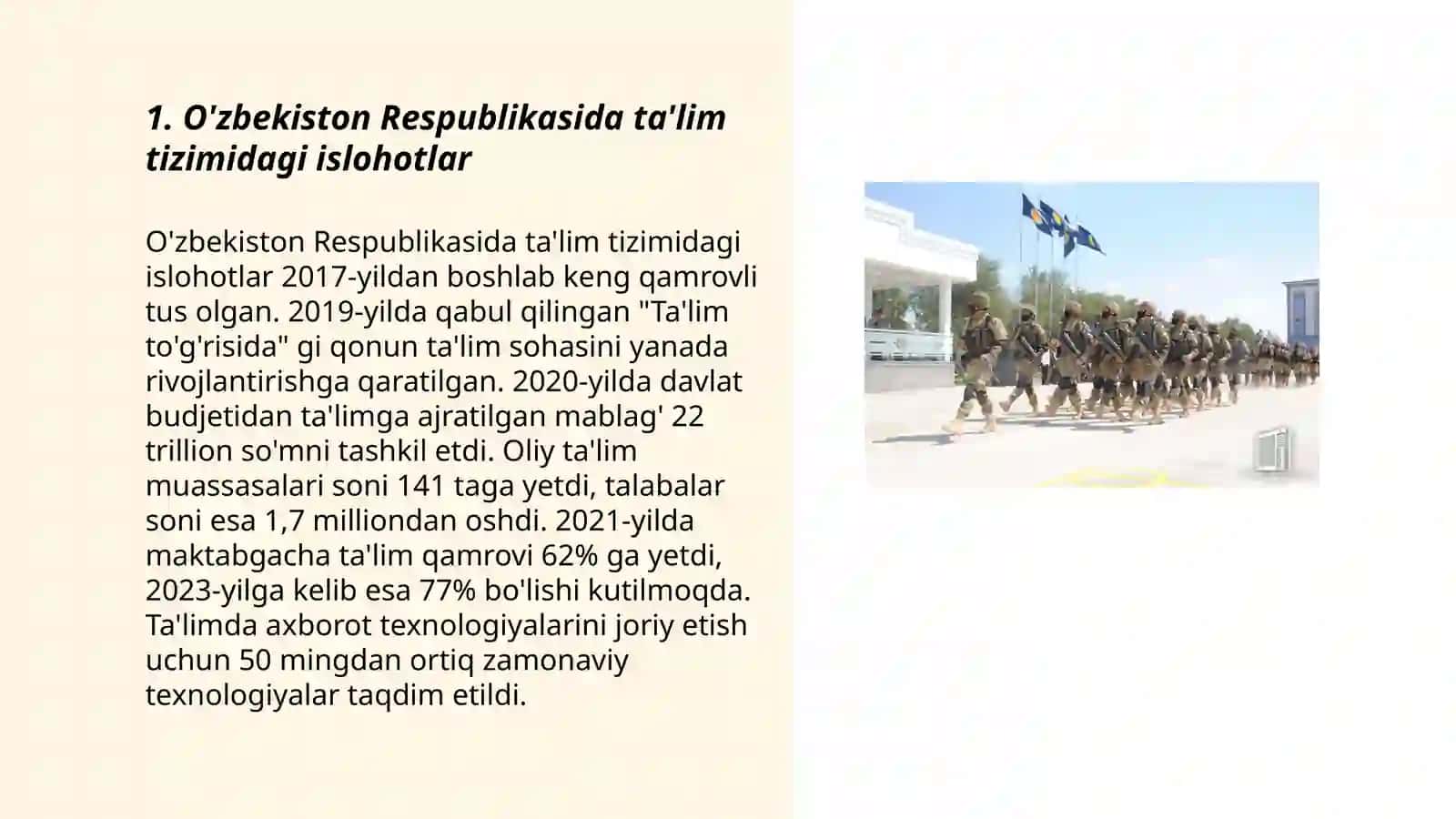O'zbekiston Respublikasida ta'lim tizimidagi islohotlar 3