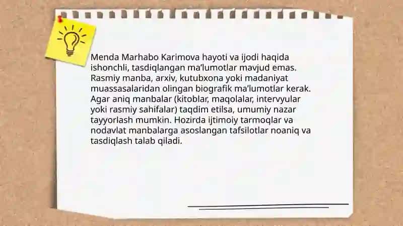 Marhabo Karimova hayoti va ijodi 3