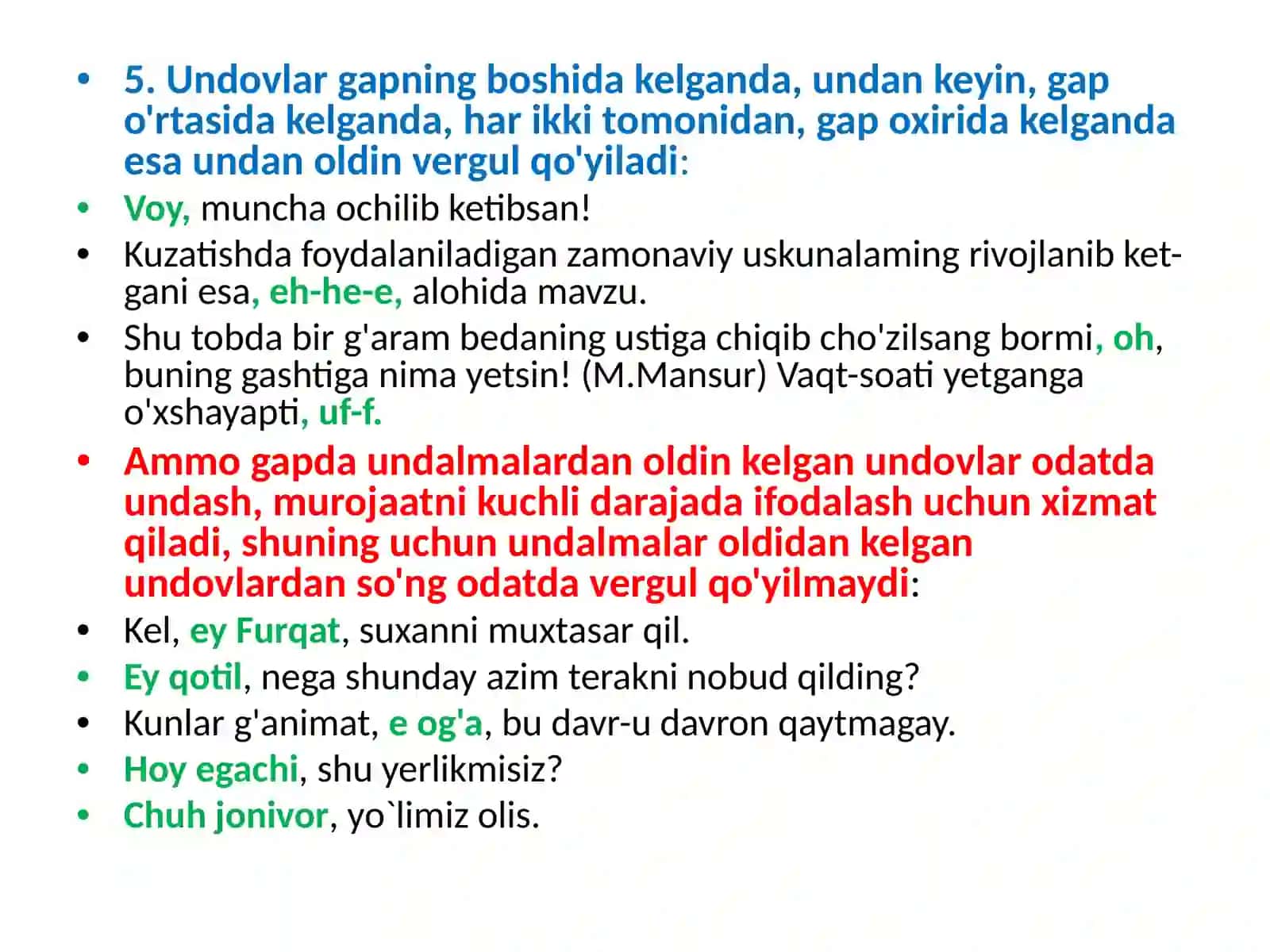 VERGULNING ISHLATILISHI 3