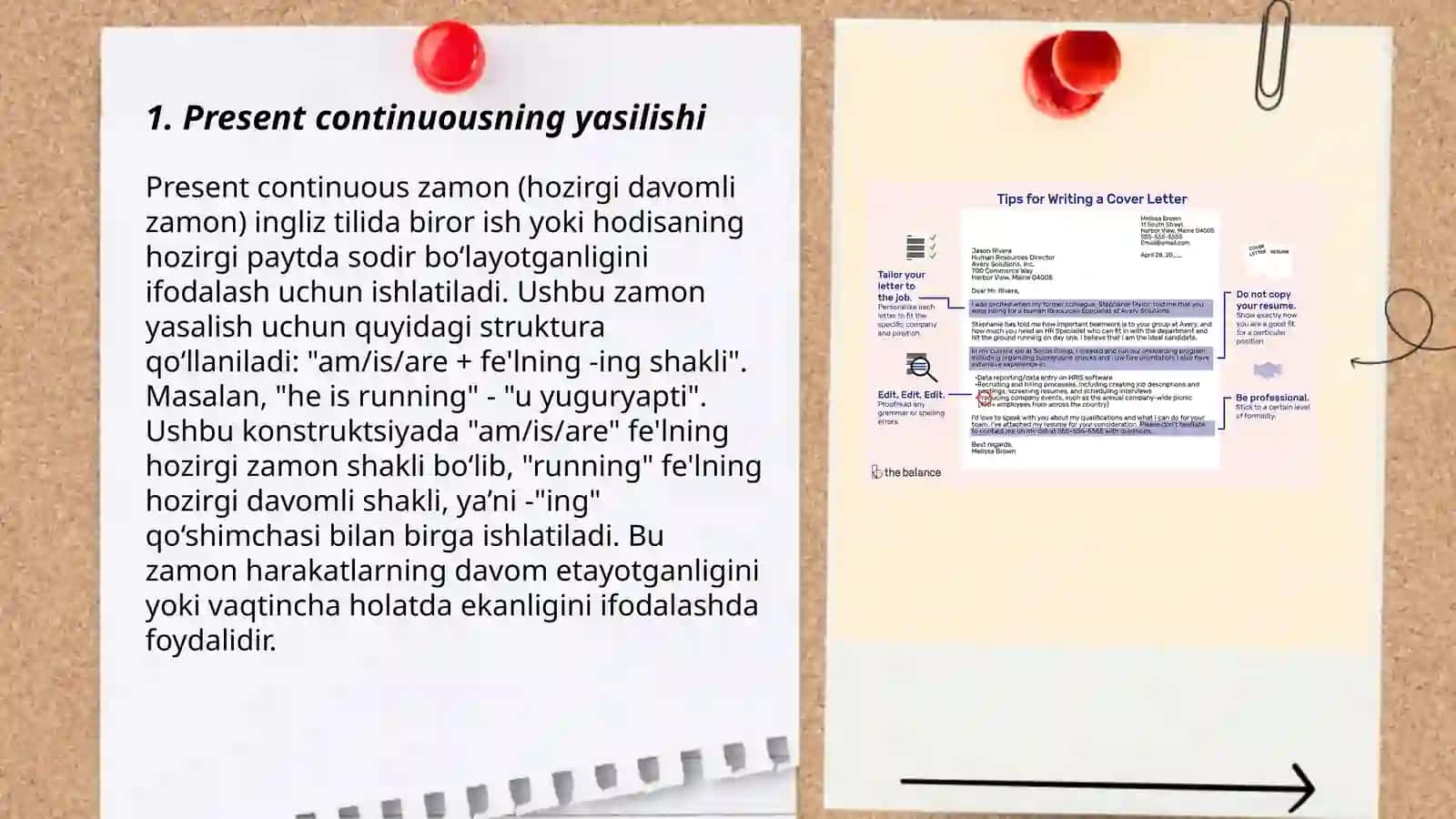 Present continuousning qo'llanilishi 3