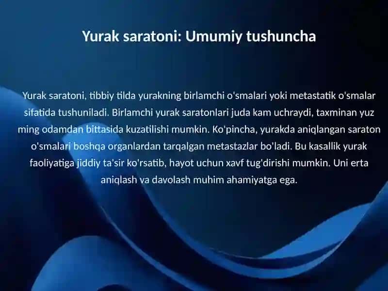 Ko'krak qafasi organlari o'smasi: yurak saratoni. 3