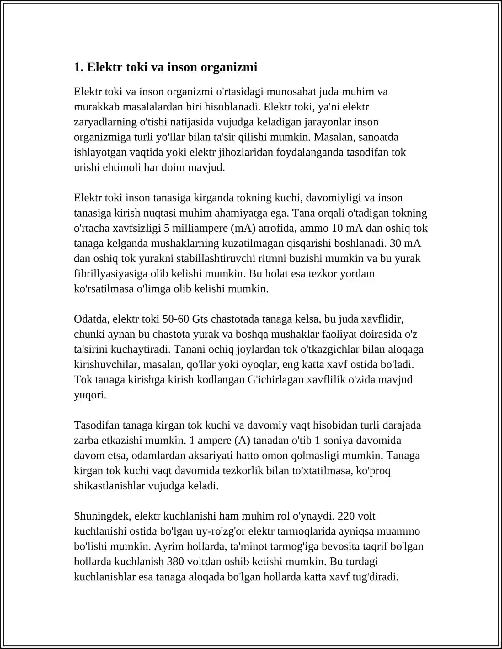 Elektr toki va inson organizmi 3
