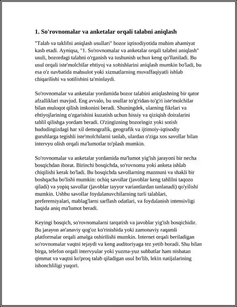 BOZORDA TALAB VA TAKLIFNI ANIQLASH USULLARI 3