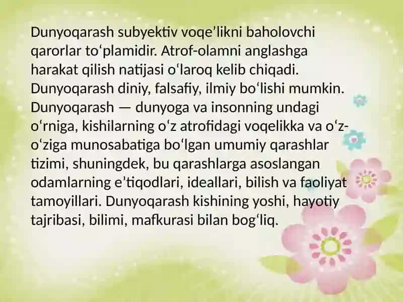 Dunyoqarash 3