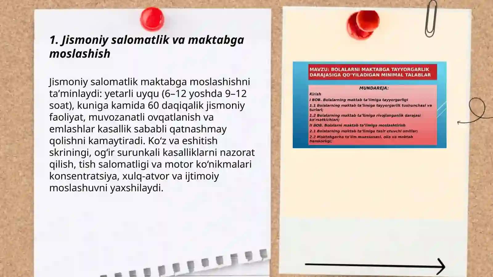 Jismoniy salomatlik va maktabga moslashish 3