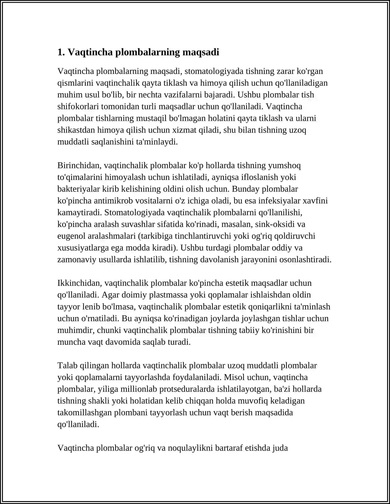 VAQTINCHALIK PLOMBA ASHYOLARI TASNIFI 3