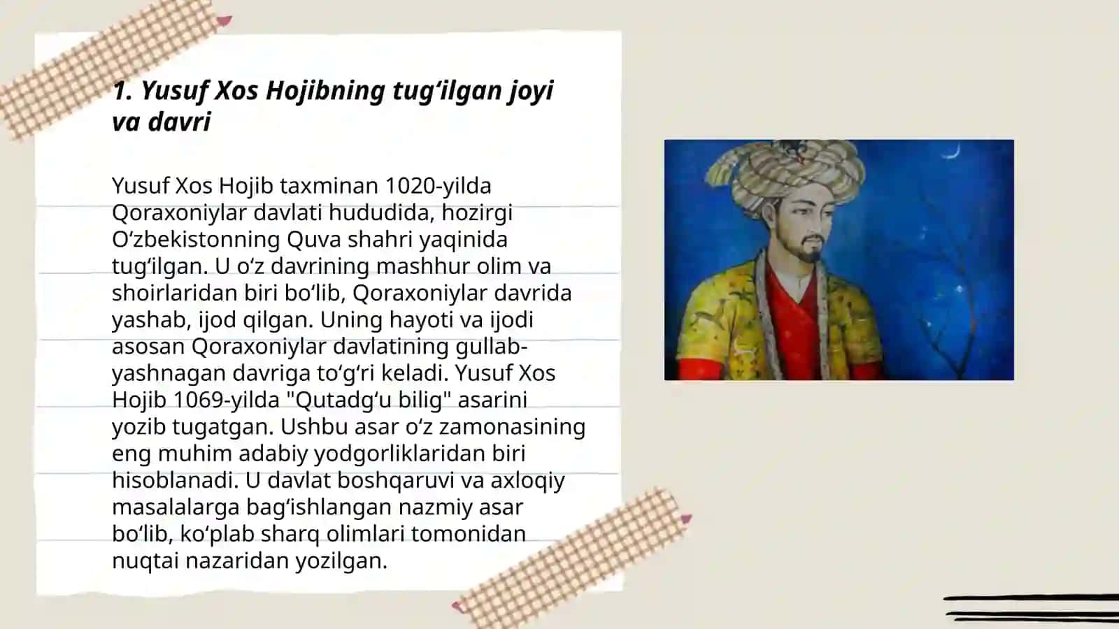 Yusuf Hos Hojibning hayoti va ijodi 3