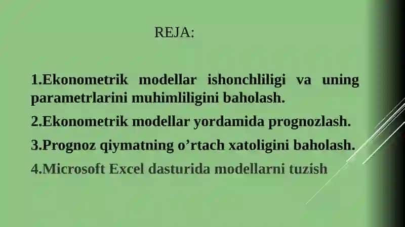 Ekonometrika asoslari 3