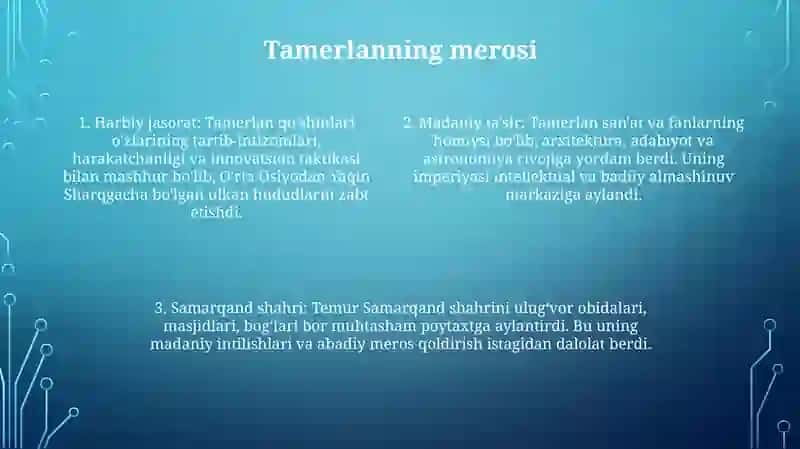 Temuriy Hukmdorlar Faoliyatiga Nazar 3