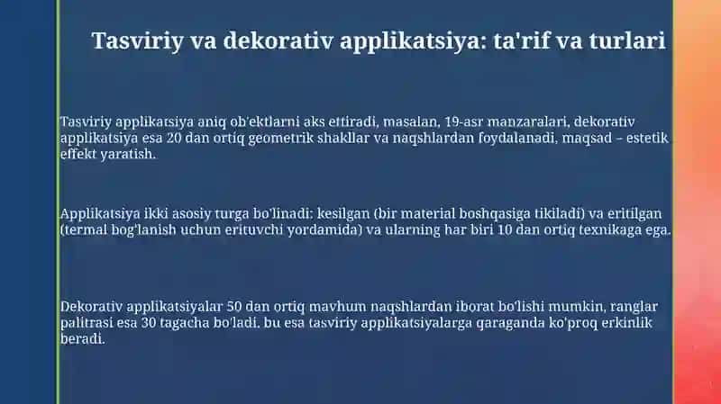 Figurali va dekorativ applikatsiya 3