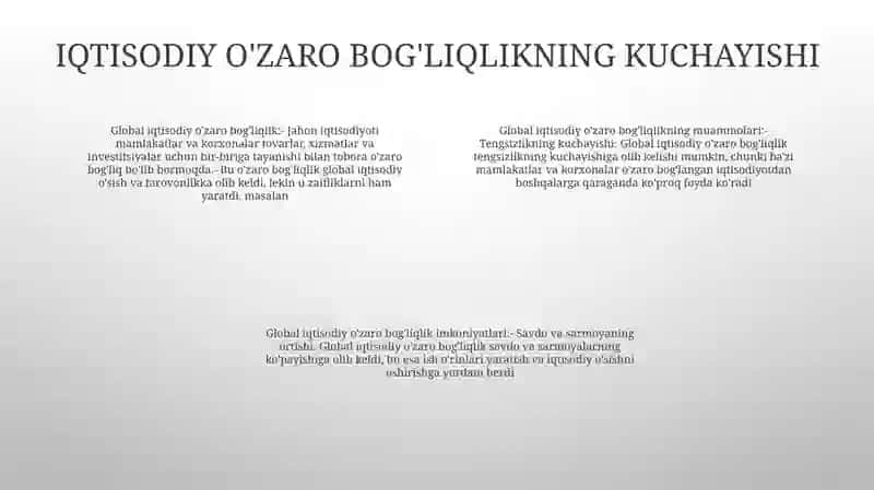 Jahon Xo'Jaligining Glabollashuvi Yo'Nalishlari Va Ziddiyatlari 3