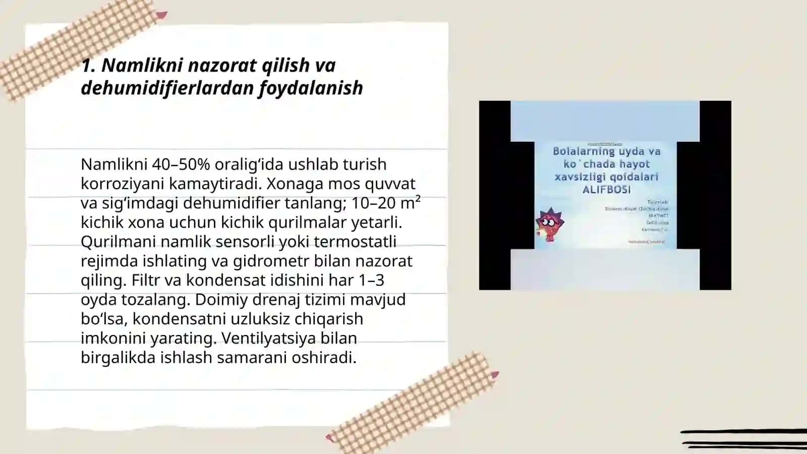 Uyda koruzzani kamaytirish yoʼlari 3