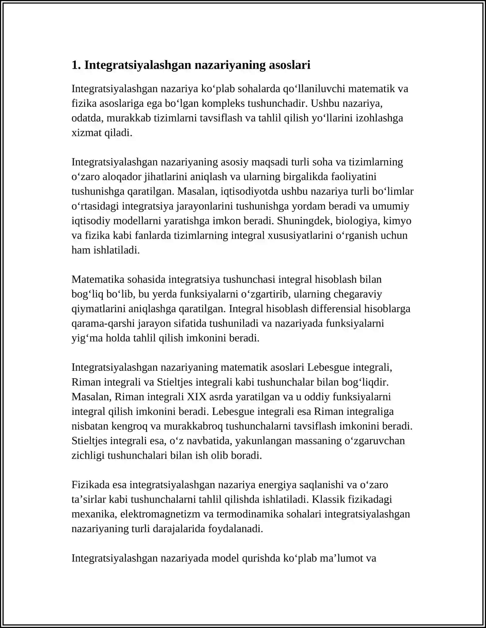 ERTA RIVOJLANISHNING INTEGRALLASHGAN NAZARIYASI 3