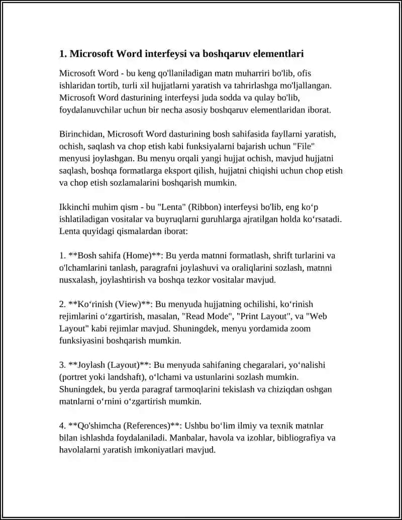 MICROSOFT WORD MATN MUHARRIRINING IMKONIYATLARI 3