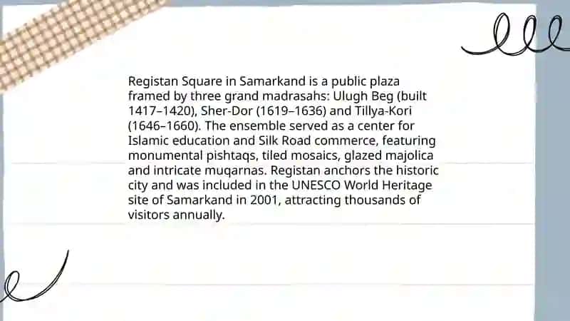 The sightseeing of Uzbekistan 3
