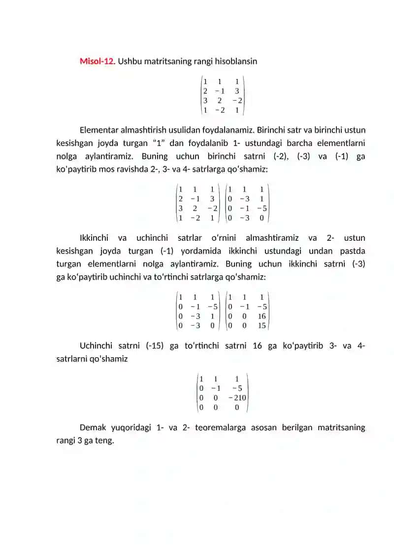 Teskari Matritsalar 3