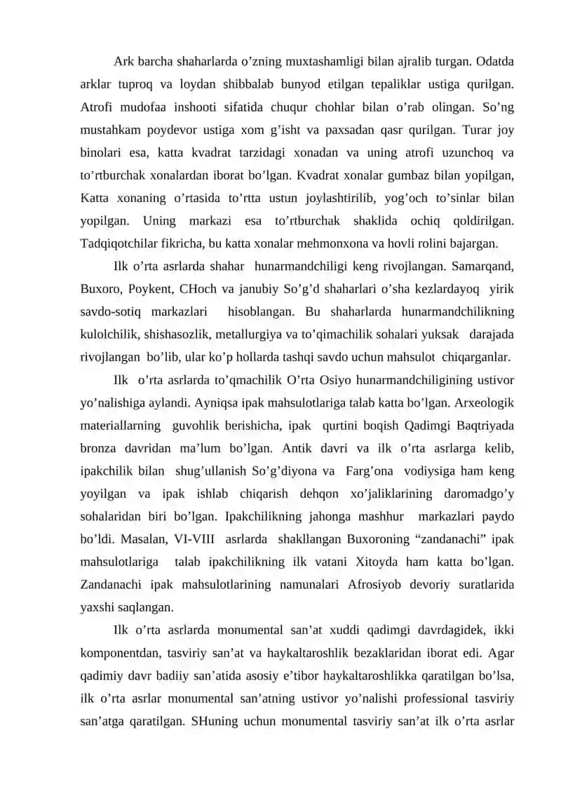 ILK O’RTA ASRLAR DAVRI MADANIYATI 3