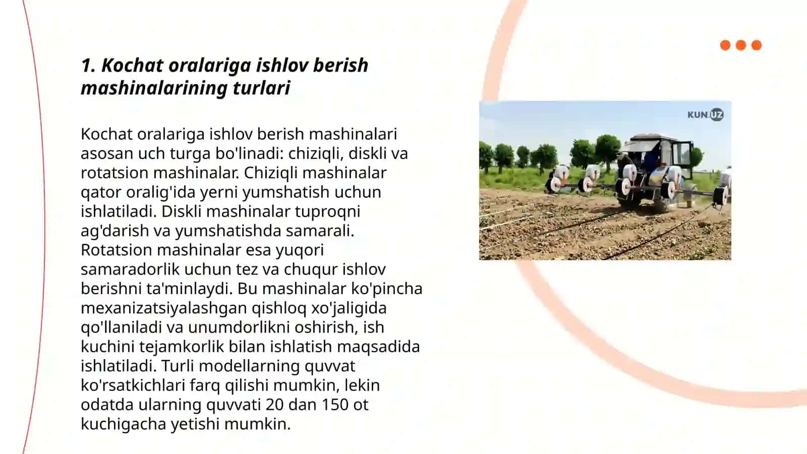 Kochat oralariga ishlov berish mashinalari 3