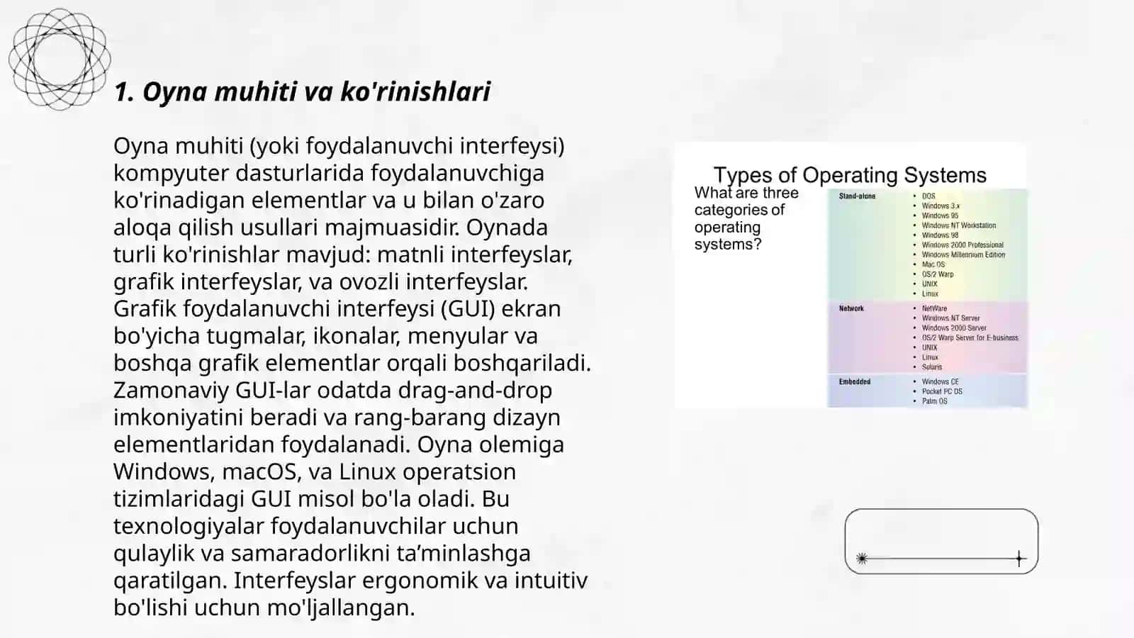 Oyna muhiti va ko'rinishlari 3