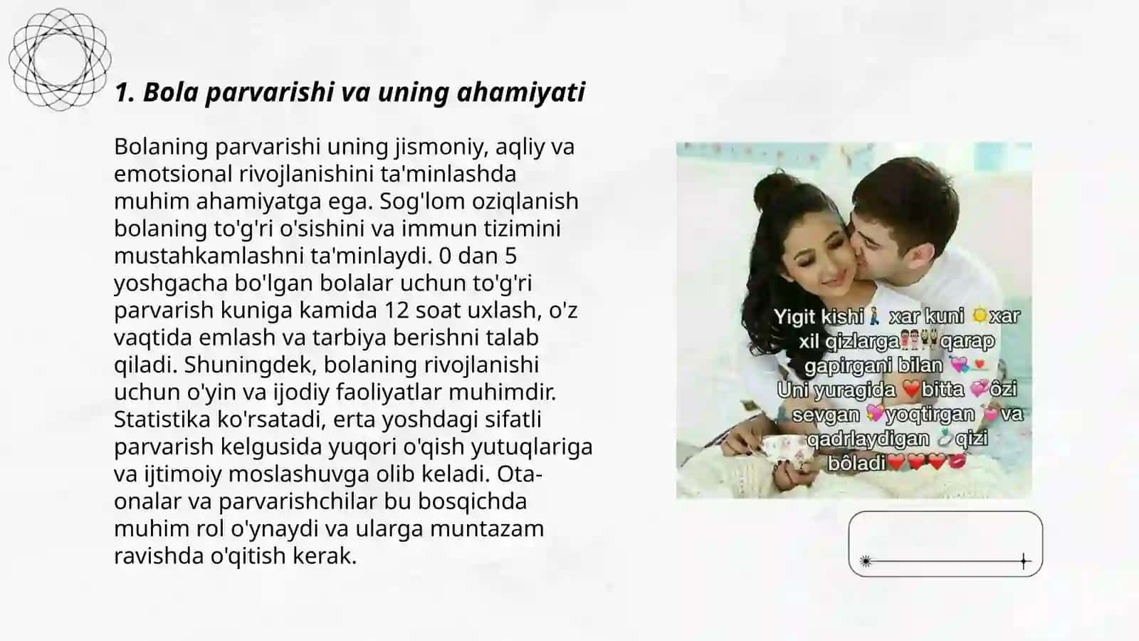 Bola parvarishi haqida 3