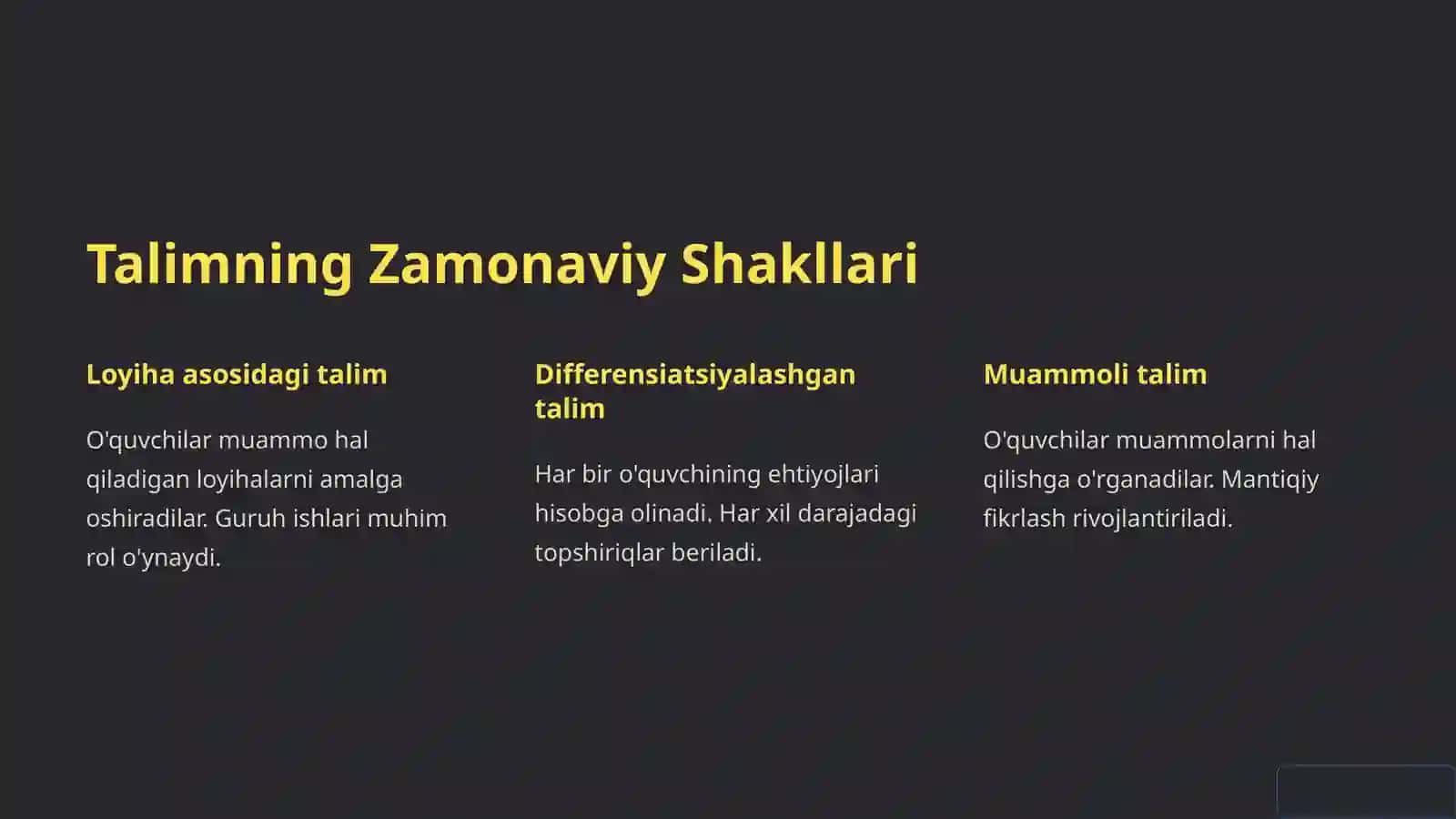 Talimning Shakllantiruvchi Shakllari va Vositalari 3