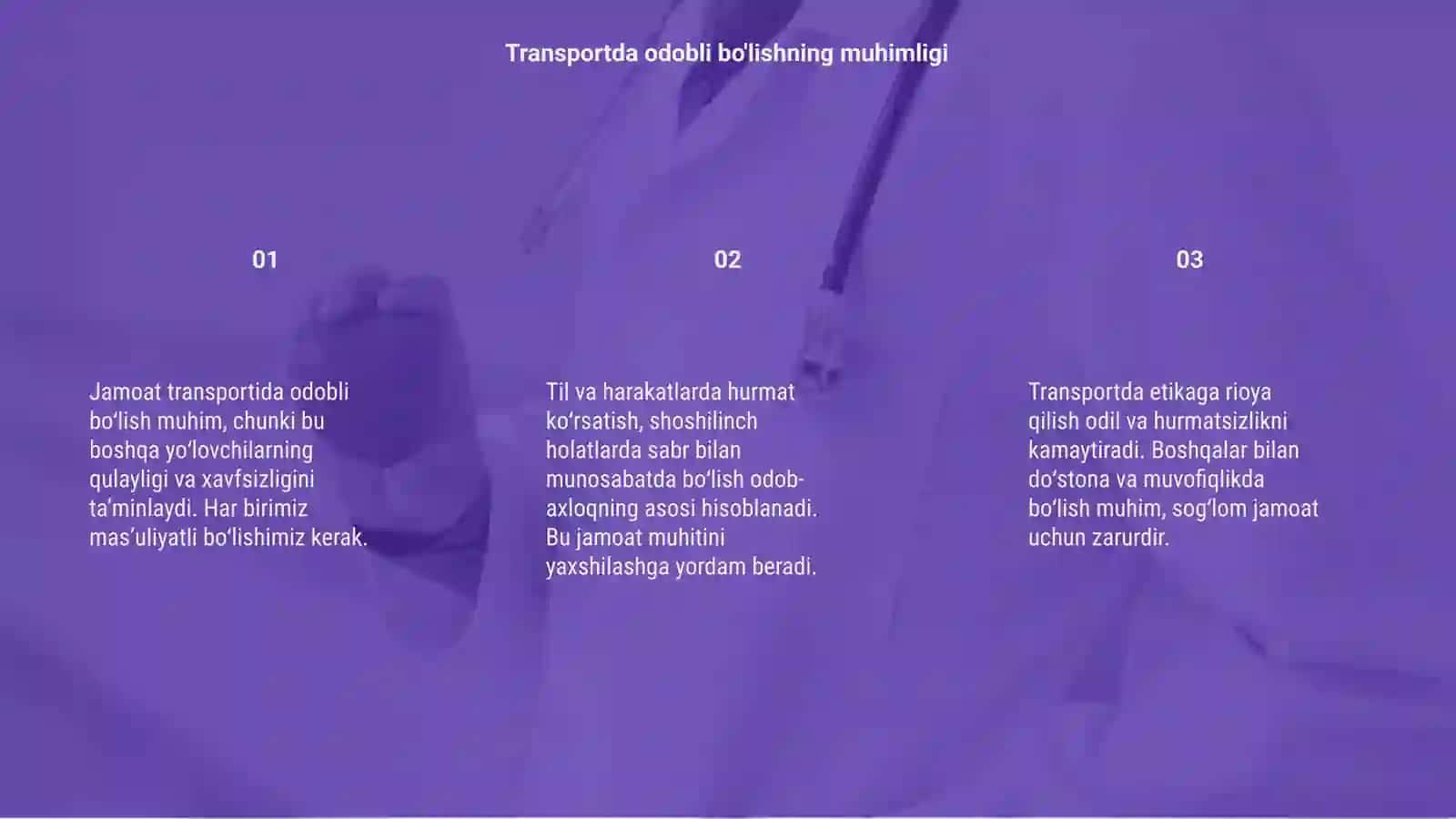 Jamoat transportida ozini tutish etiketi 3