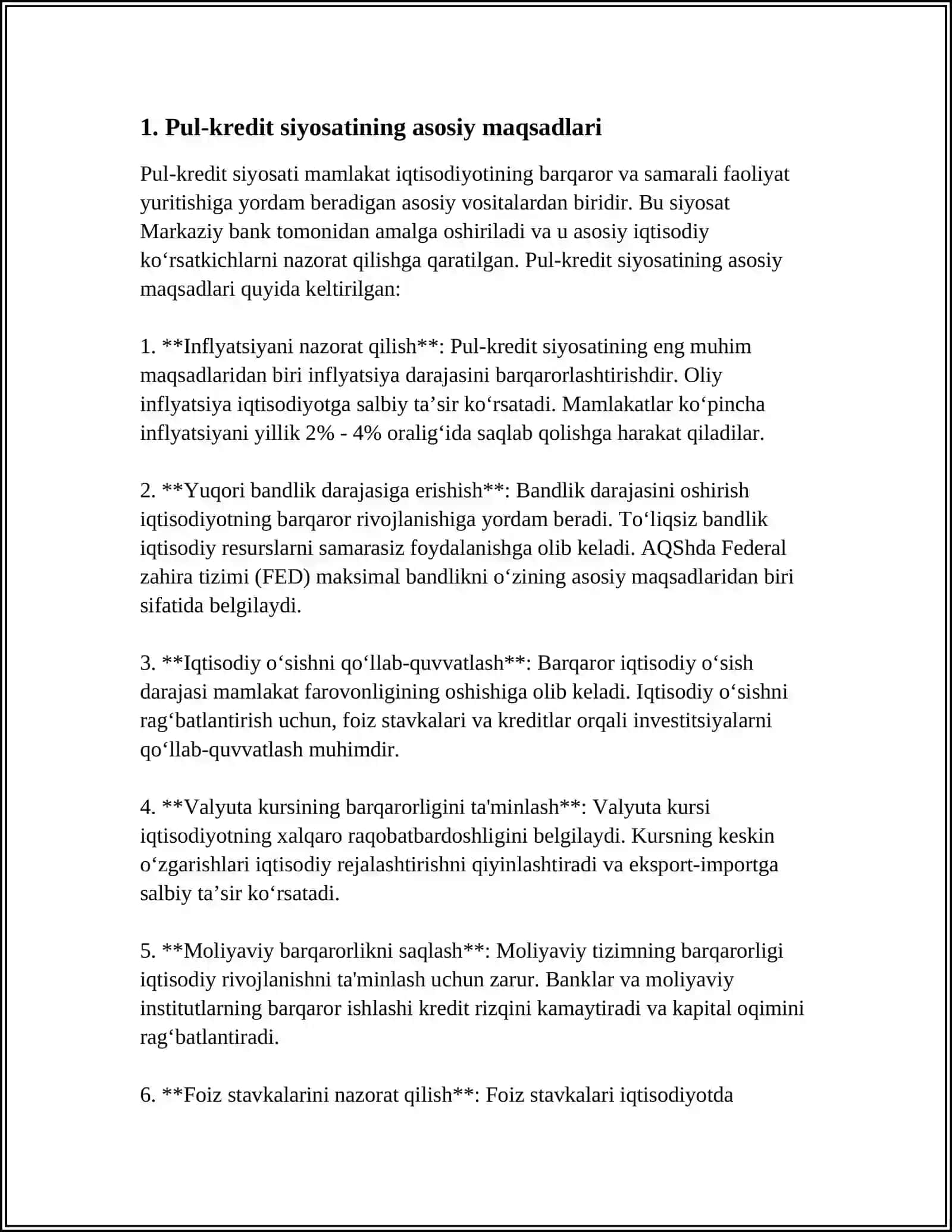 PUL KREDIT SIYOSATI MONETAR SIYOSAT BYUDJET SIYOSATI 3
