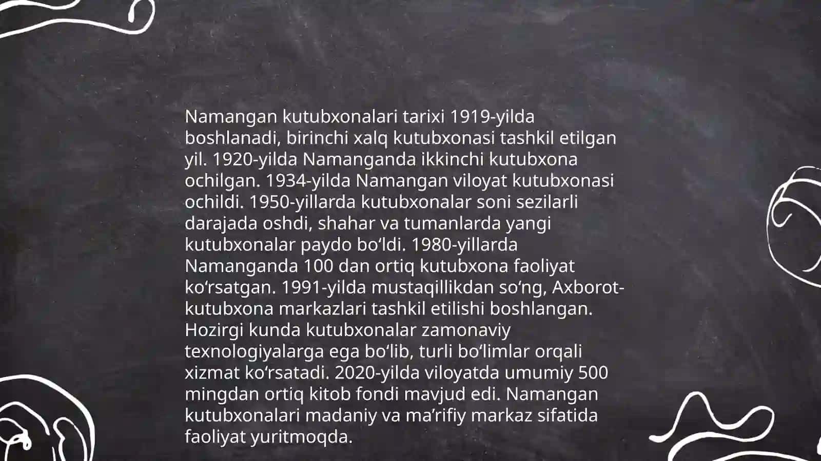 Namangan kutibxonalari xahida ma’lumot 3
