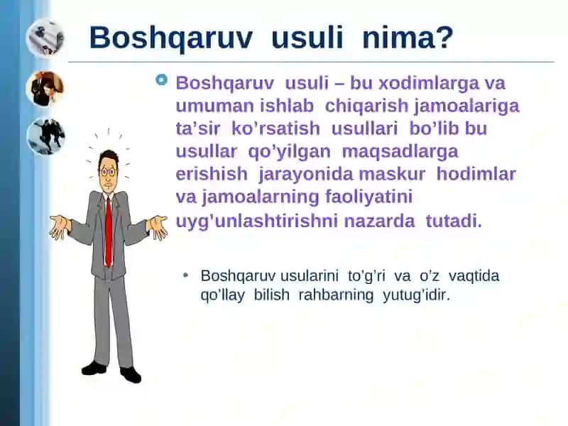 Menejment fanida boshqaruvusullari 3