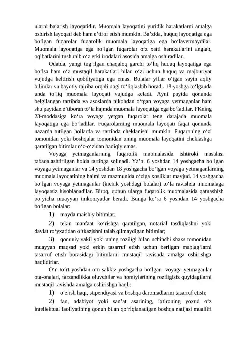 Fuqarolik Huquqi 3