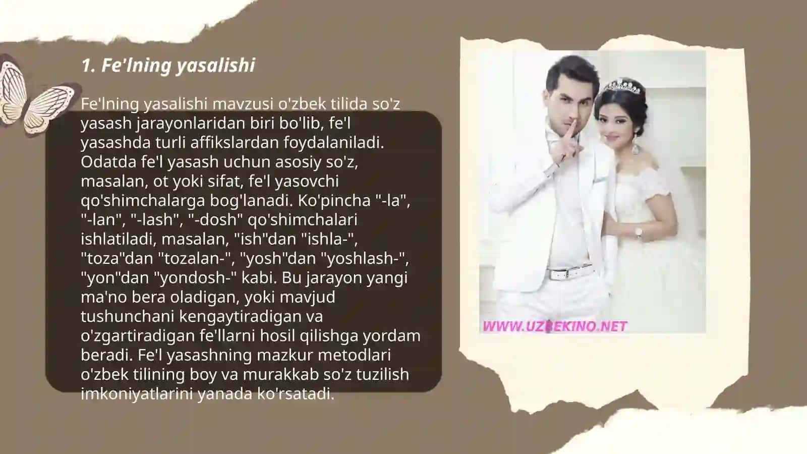 Fe'llarning yasalishi, modal shakllari, tuzilishi jihatdan turlari 3